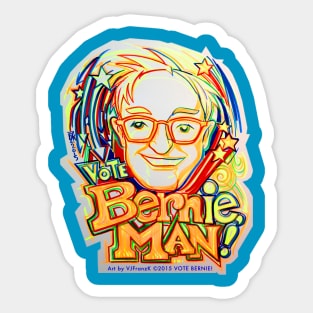 Vote BERNie , MAN !  Ink Brush Illustration Sticker